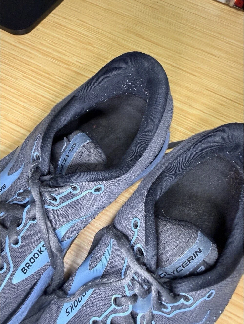 Brooks 'Glycerin 18' Womens Running Shoes Sneakers Women US 9.5 Grey Black Blue